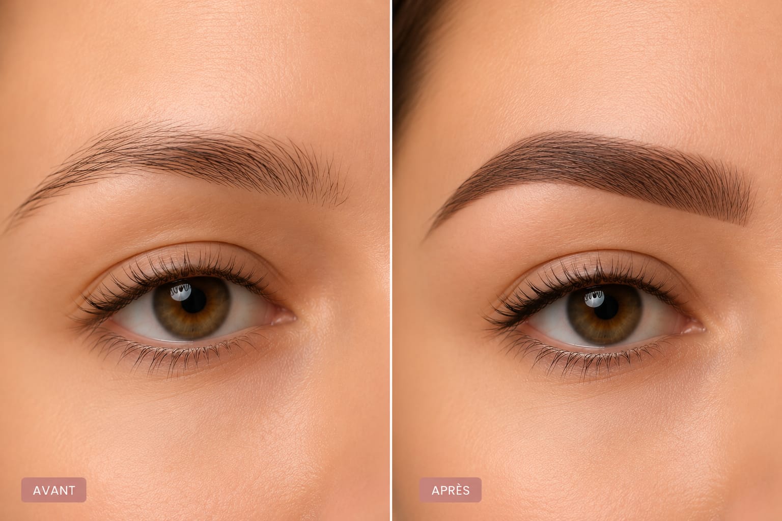 Avant après microshading des sourcils